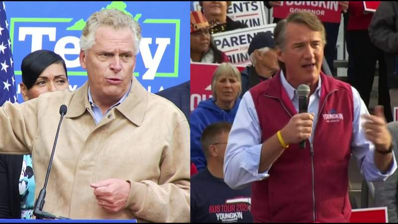 McAuliffe, Youngkin make final stops in Roanoke ahead of Election Day