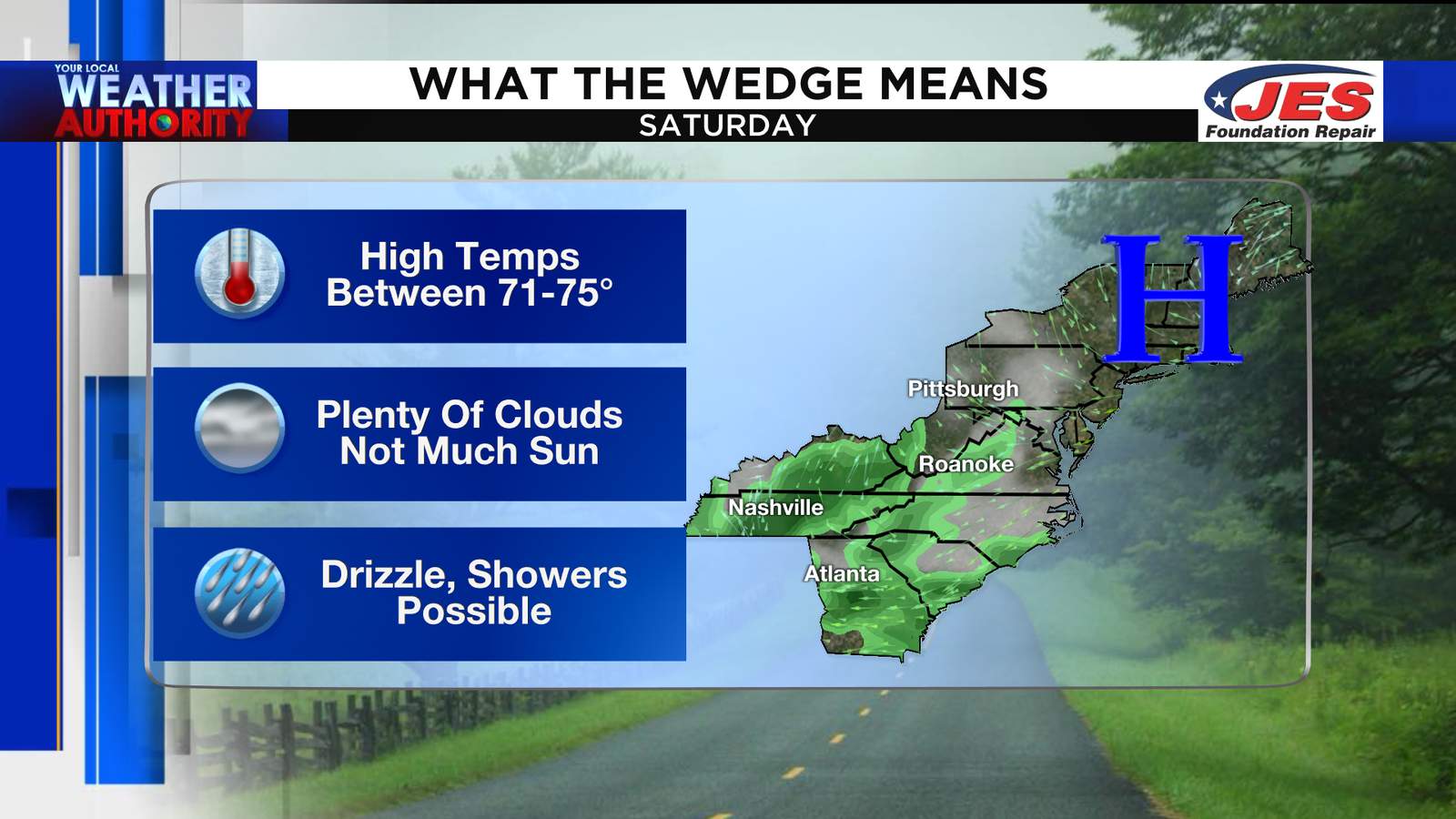 You can blame “the wedge” for our gloomy Saturday weather