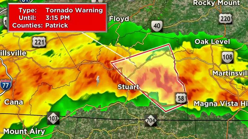 Tornado warning issued for Patrick County