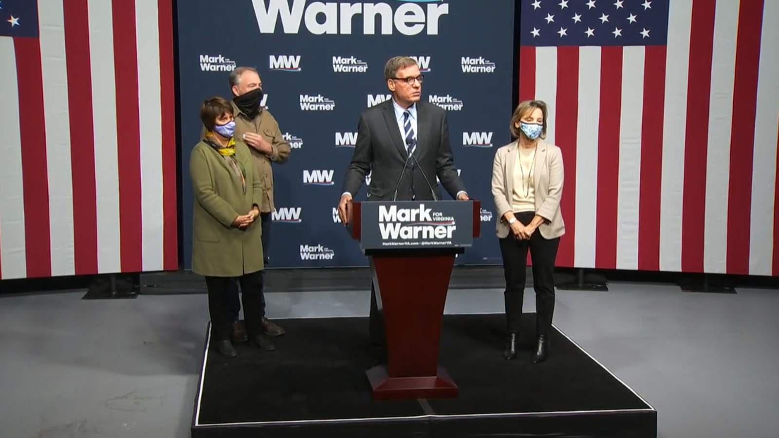 WATCH: Sen. Mark Warner speaks in Alexandria after winning U.S. Senate reelection