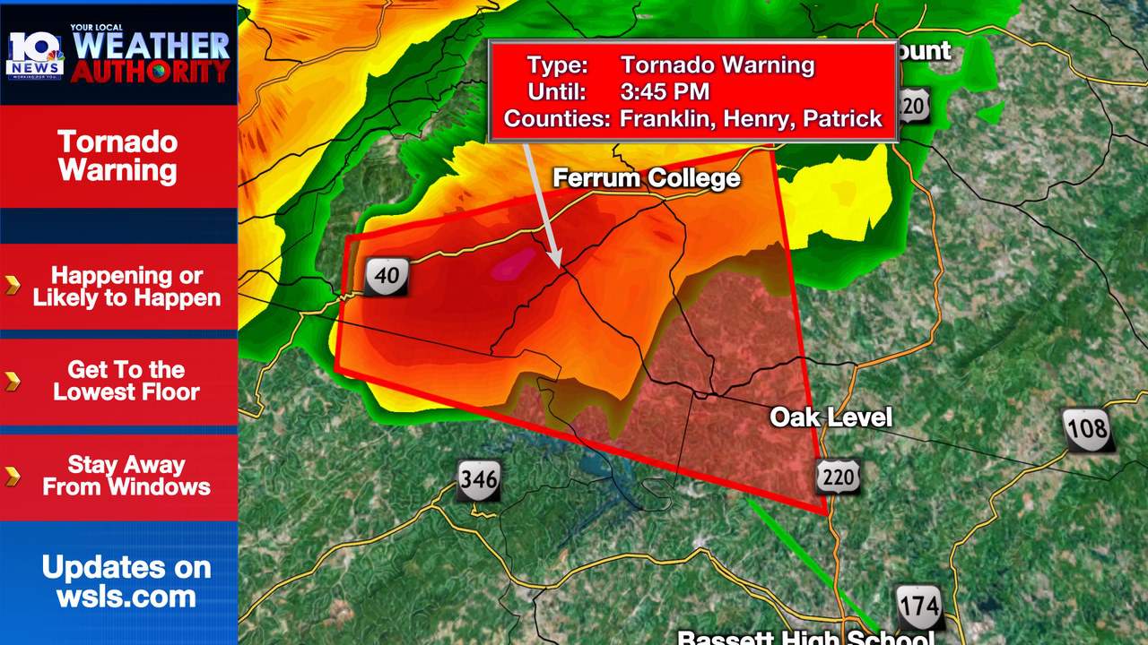 Tornado warning expired for parts of Franklin, Henry, Patrick counties