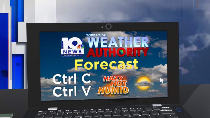 Copy-paste forecast of heat, humidity and scattered storms