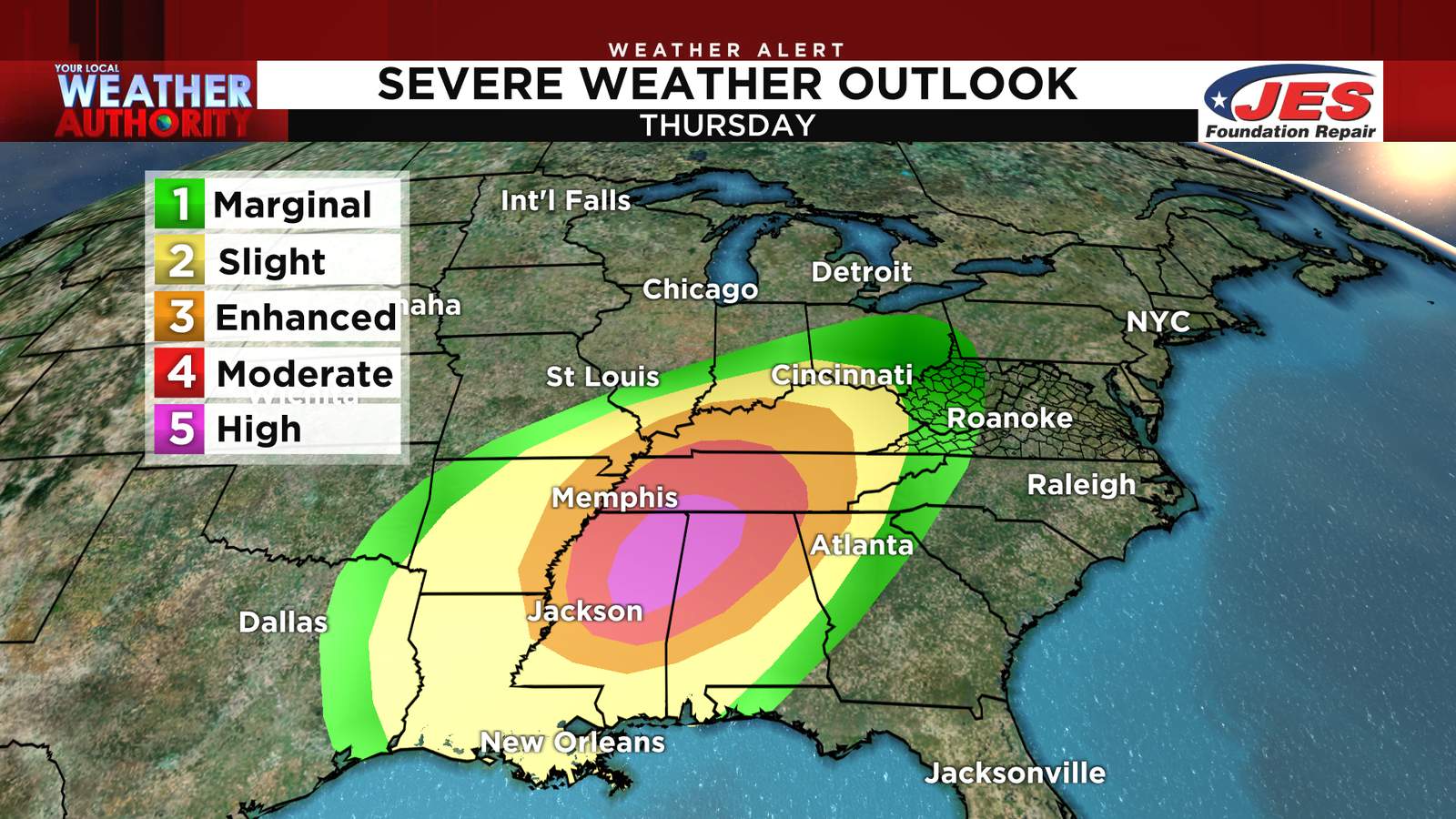 Severe weather outbreak south gives us rain, possible storms through early Friday morning