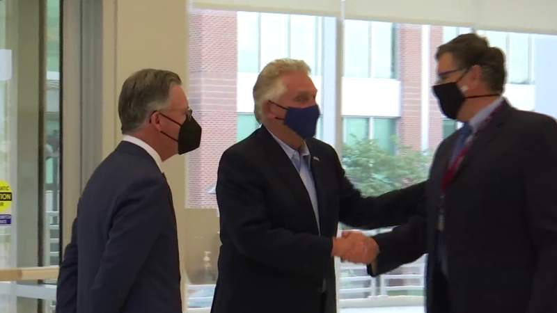 Virginia governor candidate Terry McAuliffe tours Roanoke medical facility