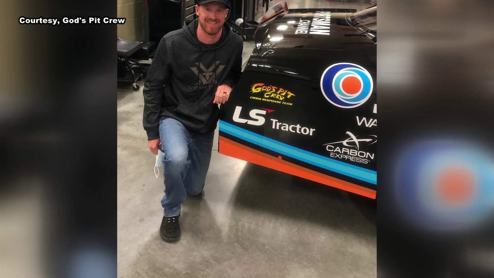 God’s Pit Crew logo featured on NASCAR driver’s car