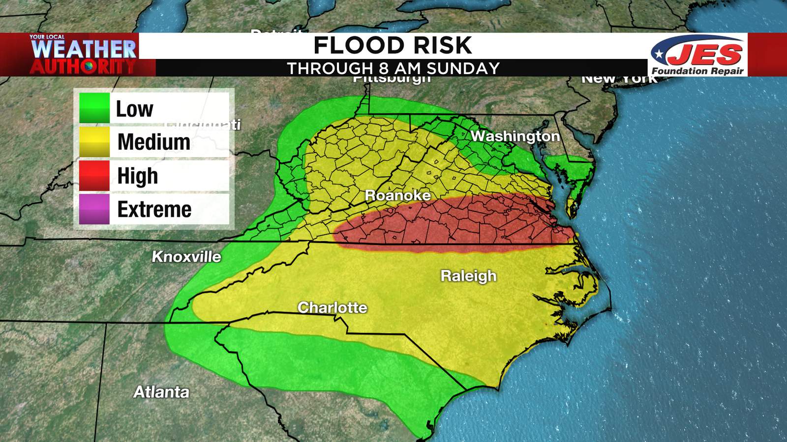Be mindful of the threat for heavy rain and flooding Saturday and Saturday night