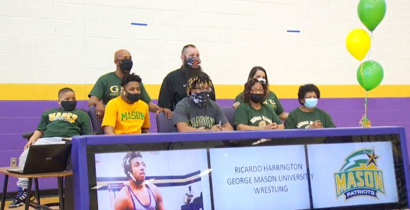 Patrick Henry wrestler Rico Harrington commits to George Mason