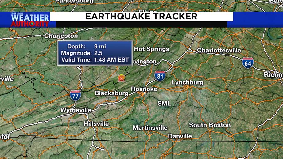 Weak earthquake hits Southwest Virginia early Tuesday morning