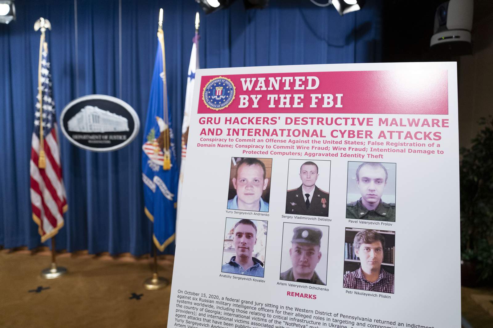 6 Russian officers charged in 'destructive' hacking campaign