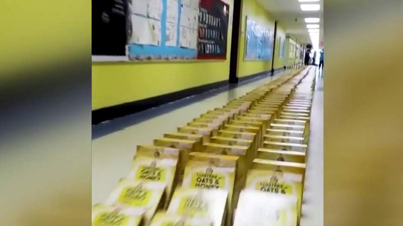 WATCH: Middle school in New York sets Guinness World Record for most cereal boxes toppled like dominos