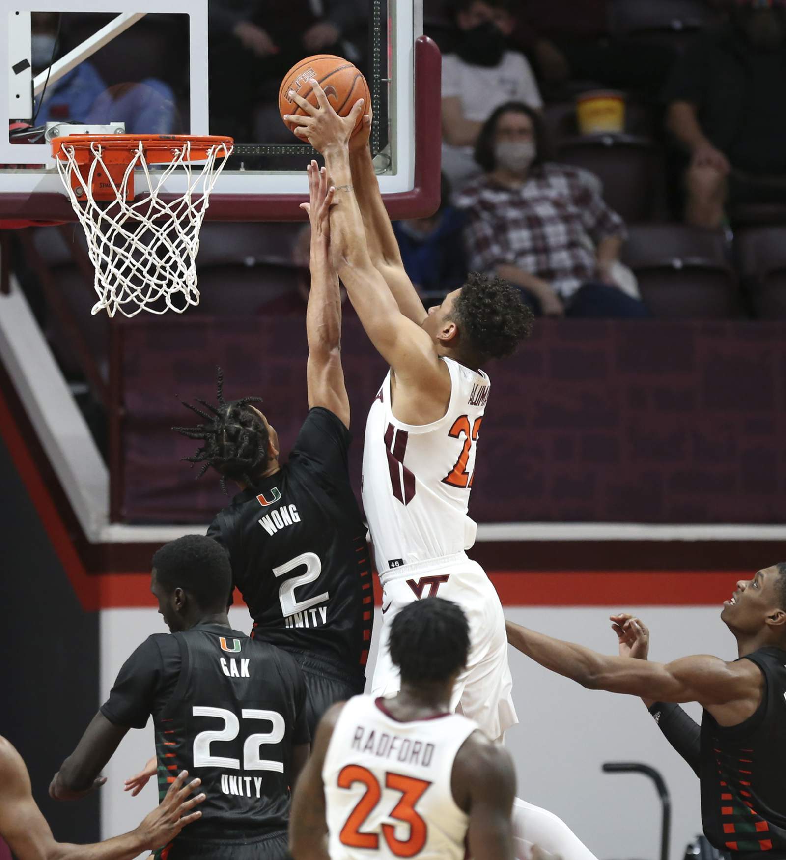 No. 24 Virginia Tech holds off Miami 80-78 in ACC battle