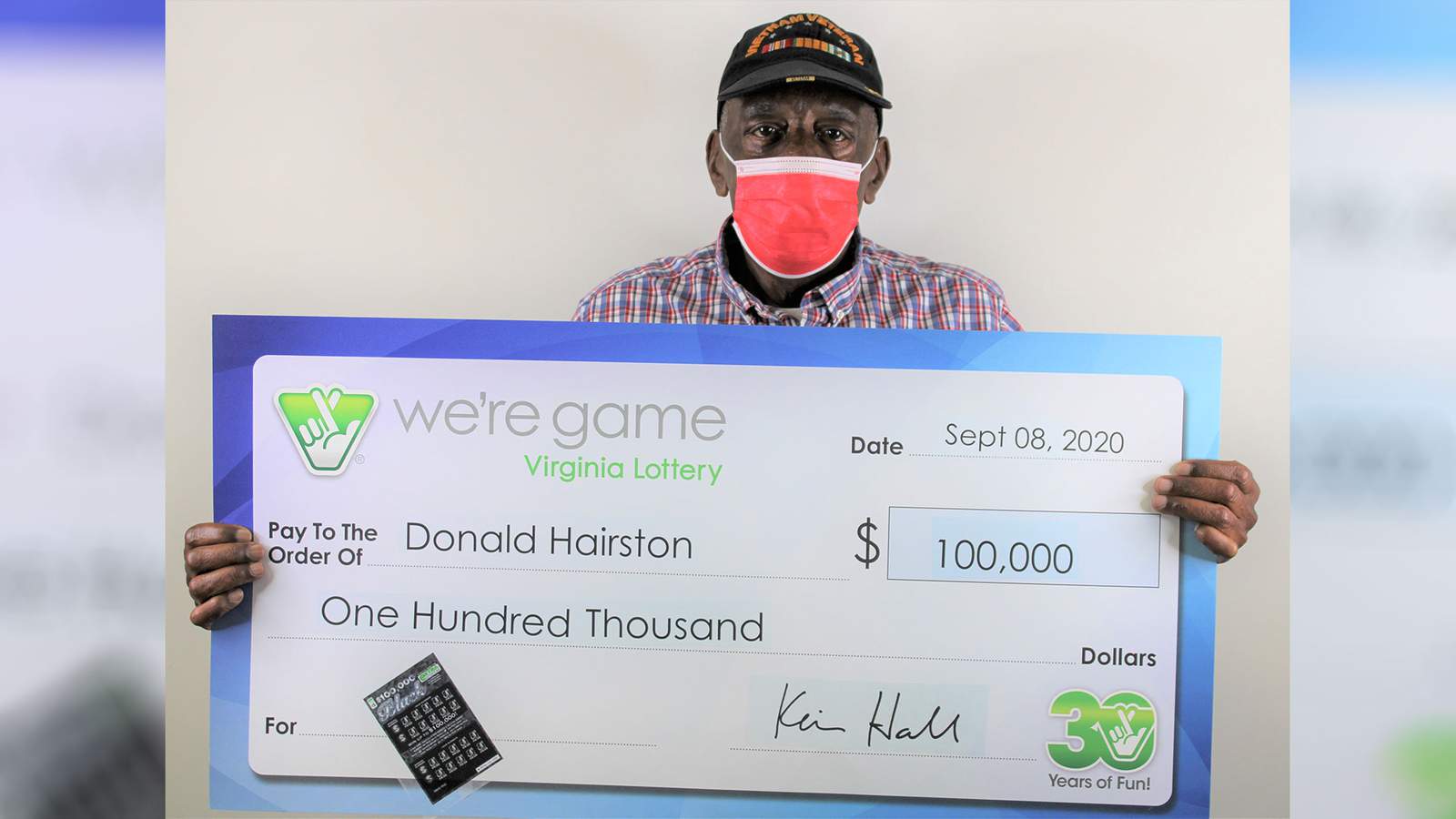 Roanoke man wins $100,000 from Virginia Lottery scratcher