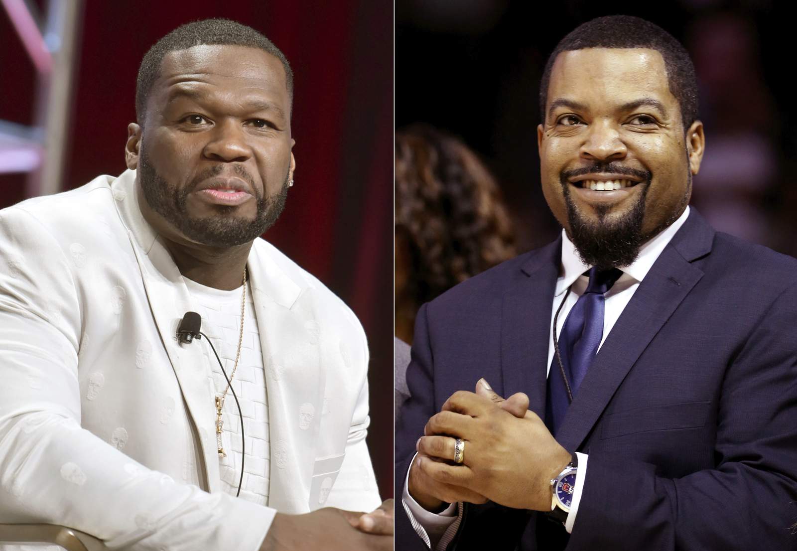 Photo altered to Ice Cube, 50 Cent in ‘Trump 2020’ hats
