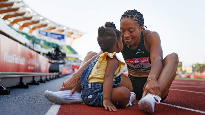 Allyson Felix qualifies for 5th Olympics at 35, 1st as mom