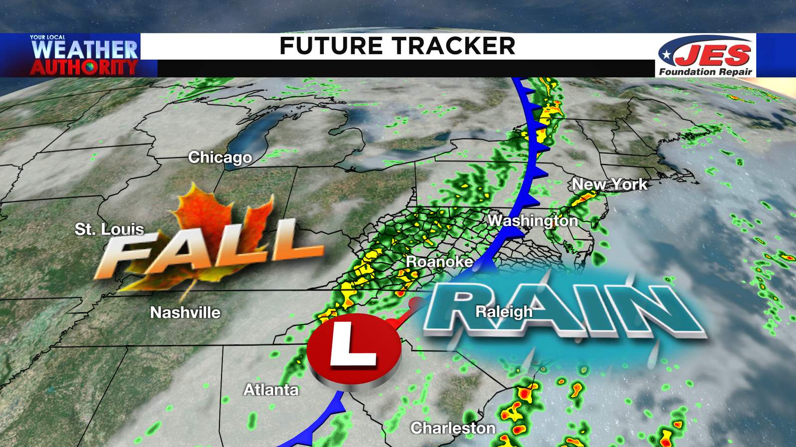 Rounds of heavy rain Tuesday followed by a stretch of fall weather