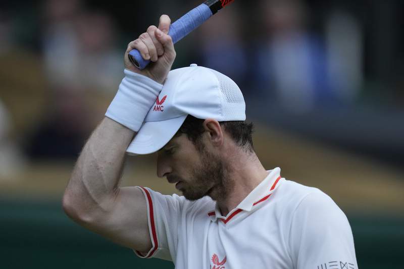 The Latest: Murray eliminated by Shapovalov at Wimbledon