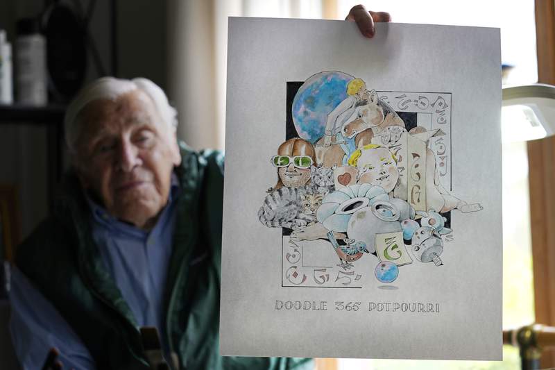 88-year-old artist finishes year of pandemic 'daily doodles'