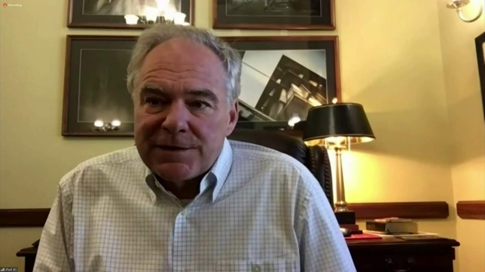 Sen. Tim Kaine goes after Trump for pulling the plug on COVID-19 relief