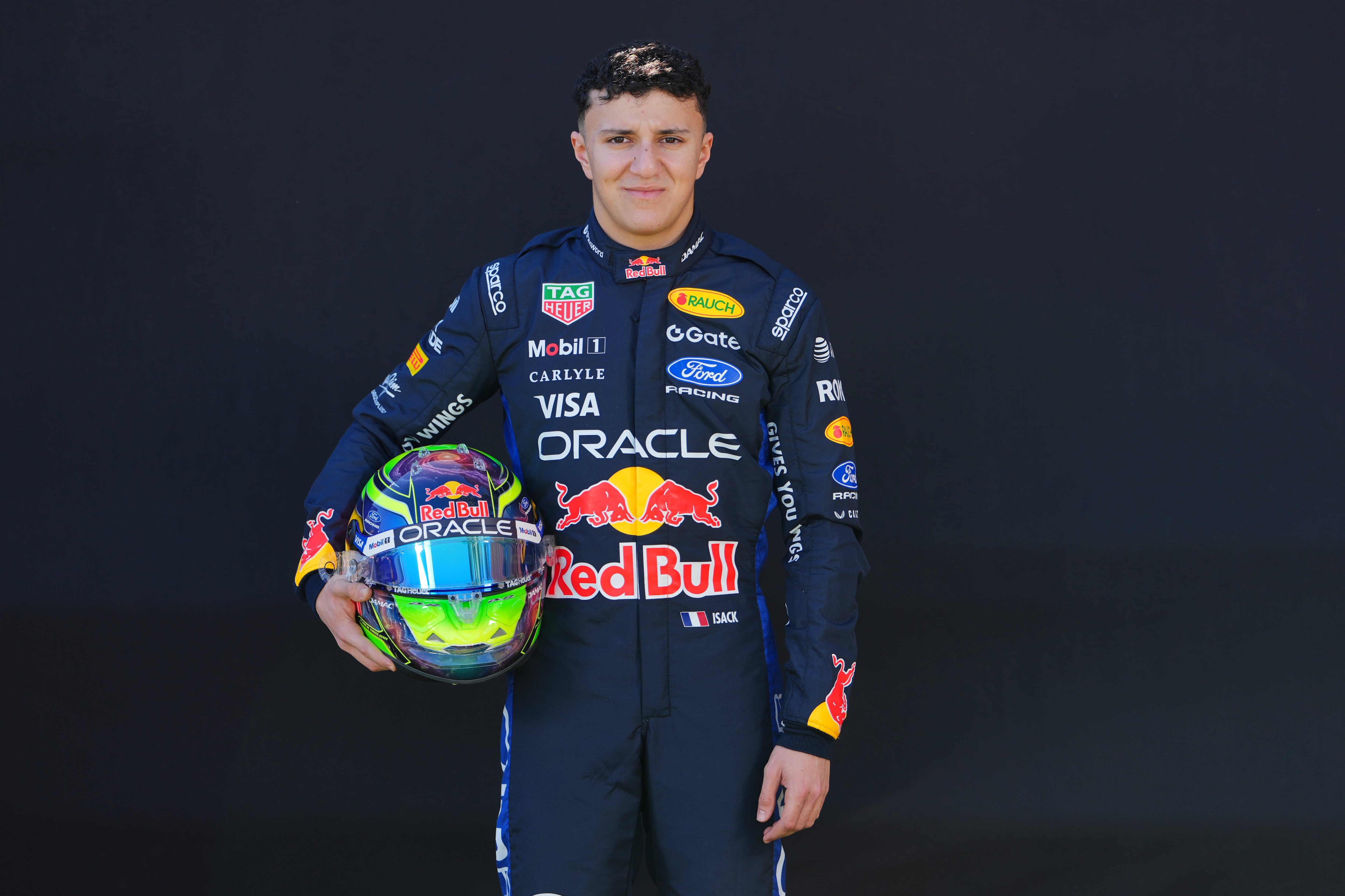 Isack Hadjar wearing Red Bull Racing colours for the 2026 Formula 1 season