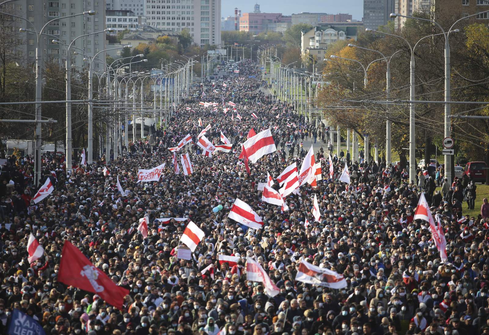 Over 50,000 march in Belarus against authoritarian leader