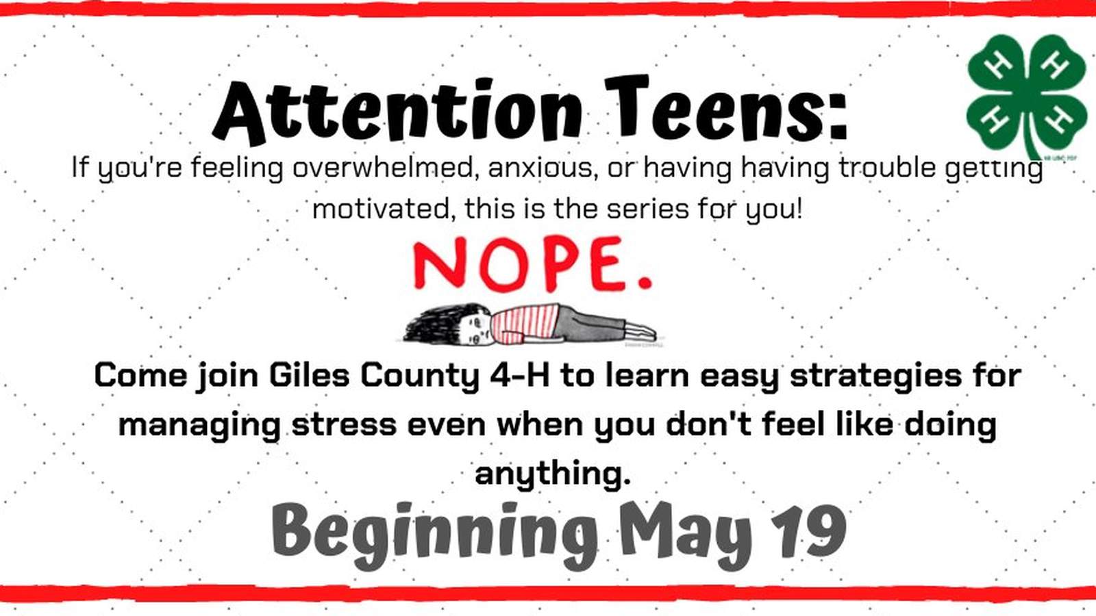 Giles County launches virtual program to help teens manage stress