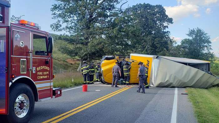 One dead after box truck crash in Bedford