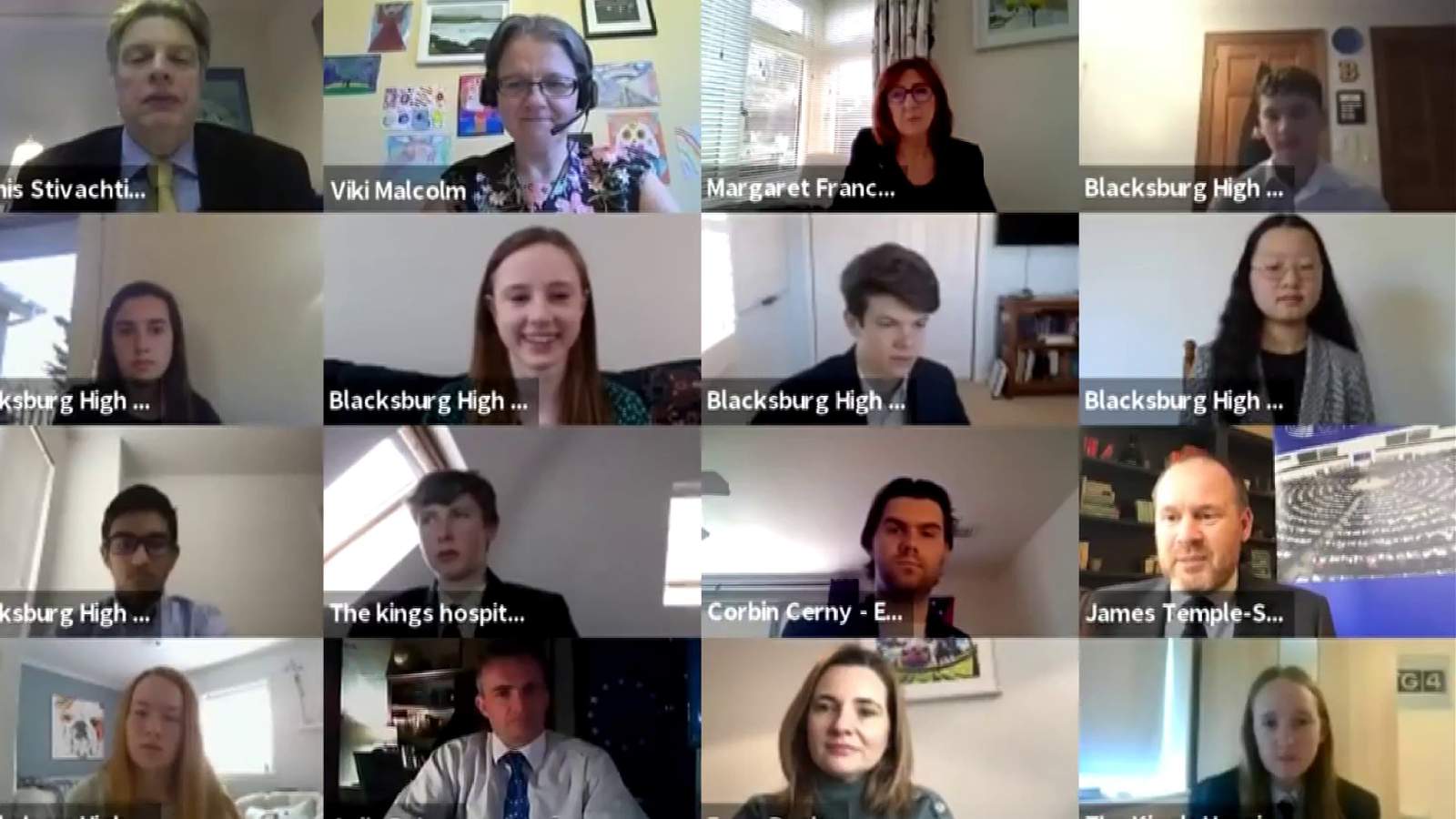 Students from Blacksburg and Ireland talk world issues with US and European legislators